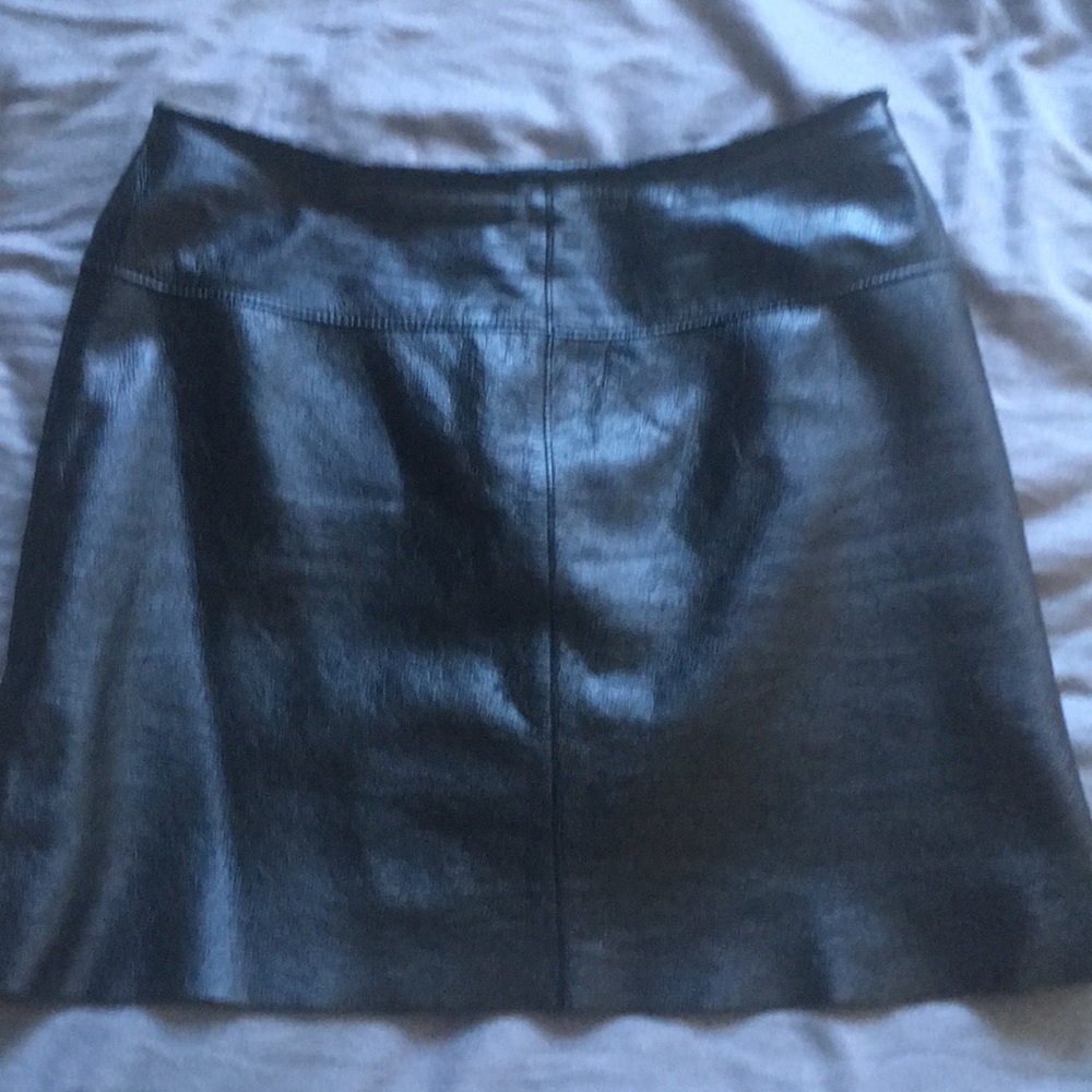 Leather black mini skirt. Wilson’s leather.